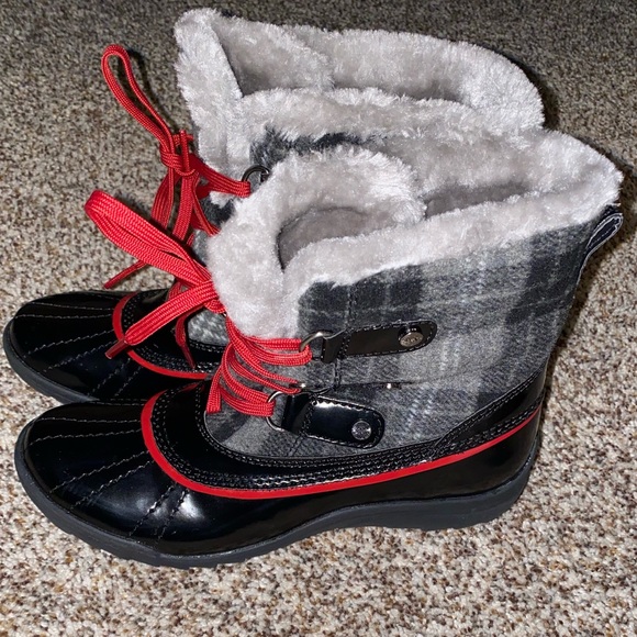 Anne Klein Sport Plaid Boots with Faux Fur - Picture 5 of 8